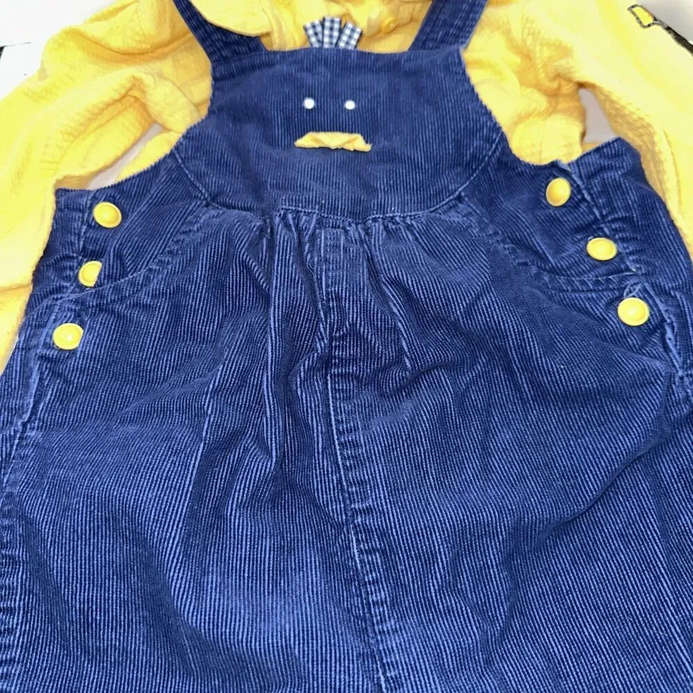 Vintage 90's Buster Brown Size 24M Farm Corduroy Overalls Set Baby Chick Rare